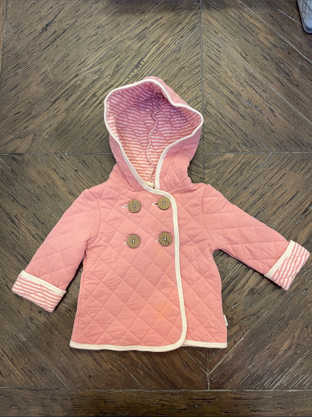 Burt’s Bees Baby Quilted Pink Hooded Jacket